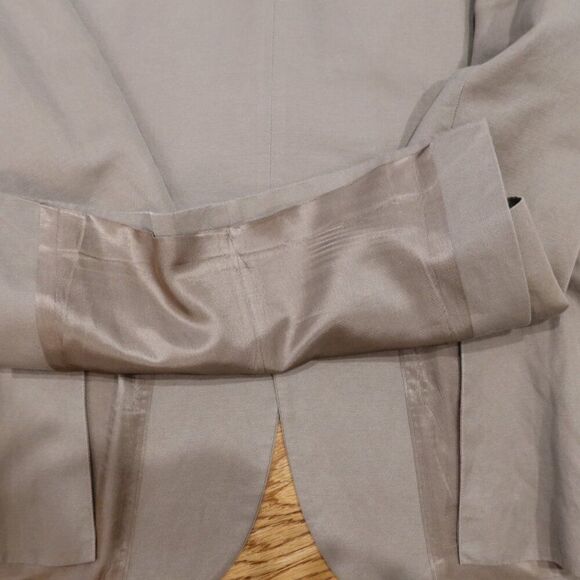 Banana Republic Men 42R Blazer Jacket Linen Tan Khaki Wedding formal office even - Picture 8 of 13